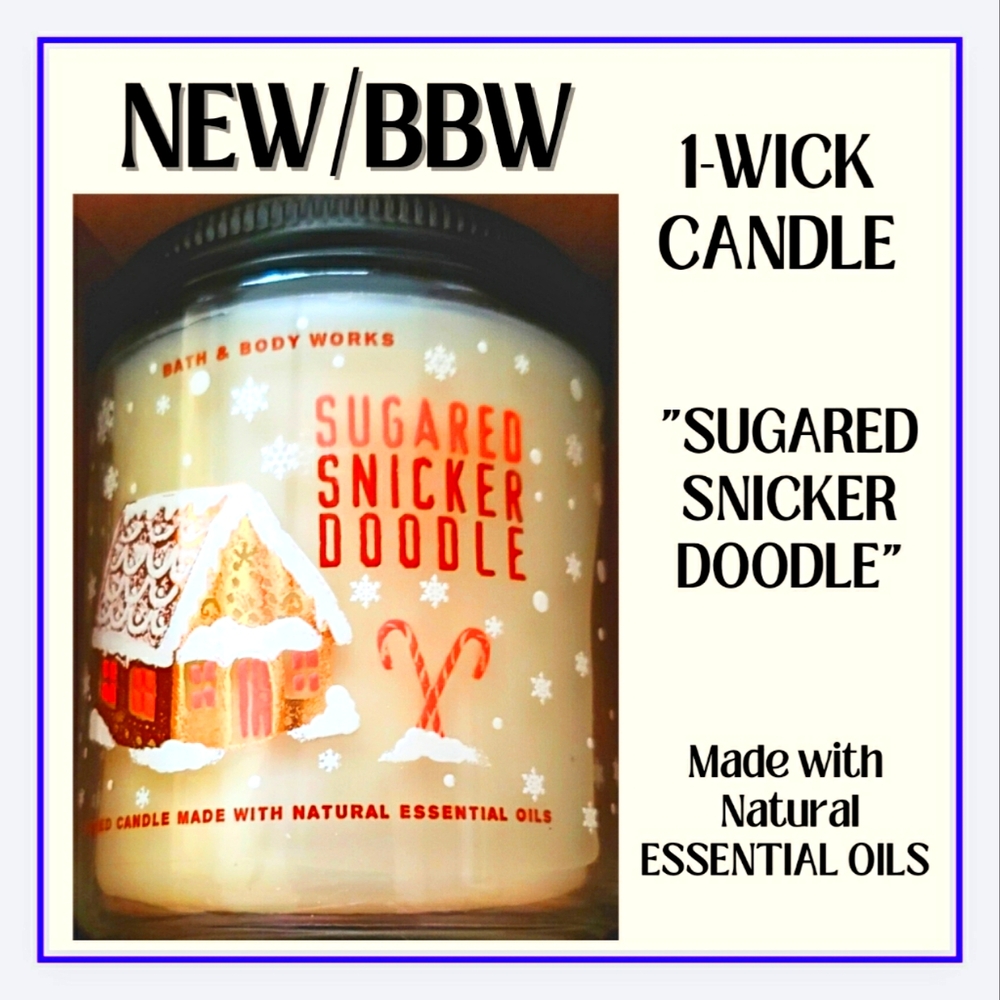 🔥🟩"SUGARED SNICKERDOODLE" 1-WICK CANDLE NEW/BBW